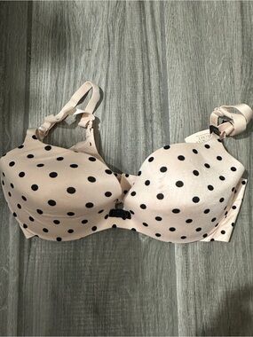 Victoria's Secret Pale Pink Bra with Black Polka Dots